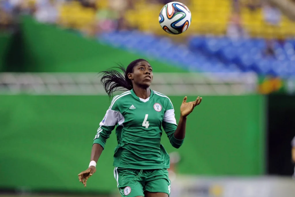 Asisat Oshoala, a Nigerian striker, plays for FC Barcelona and the Nigeria women's national team. 